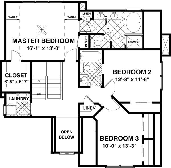 Upper Level Floorplan image of The Montrose House Plan